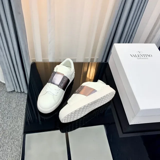 Valentino Rockstud White Metallic Strap Lifestyle Sneakers 2