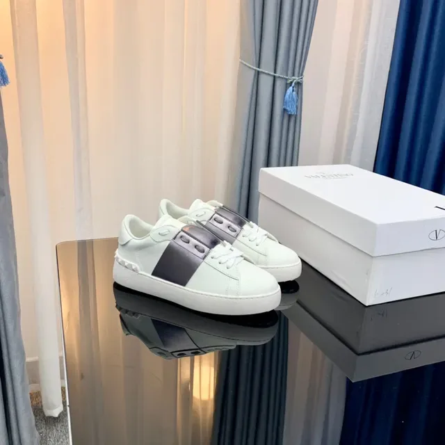 Valentino Rockstud White Metallic Strap Lifestyle Sneakers 3