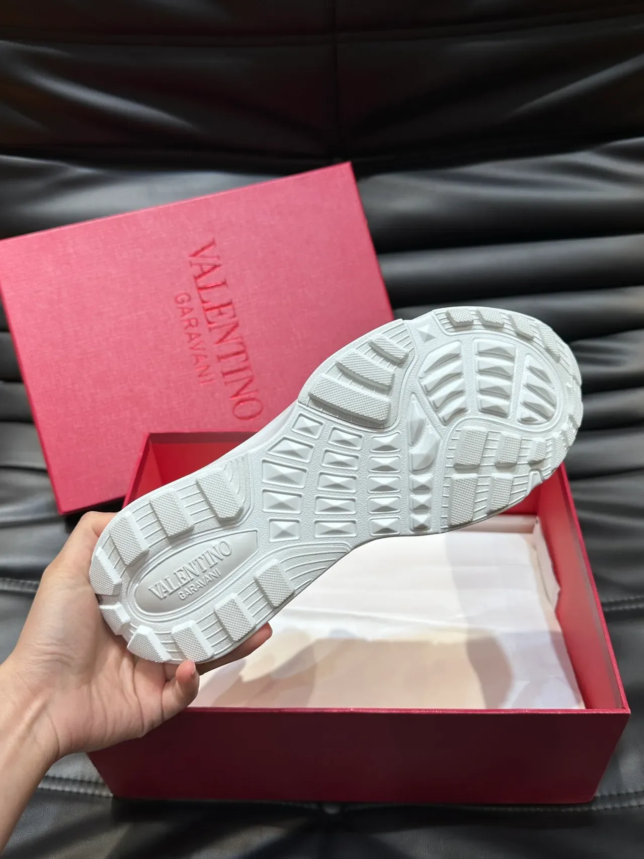 Valentino Rockstud White Silver Sole Hardware Chunky Sneakers 2