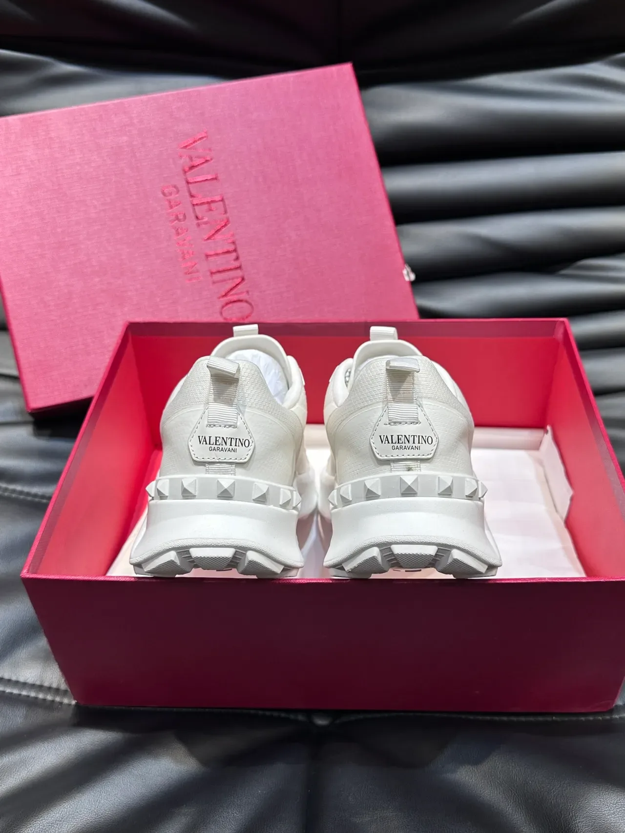 Valentino Rockstud White Silver Sole Hardware Chunky Sneakers 3
