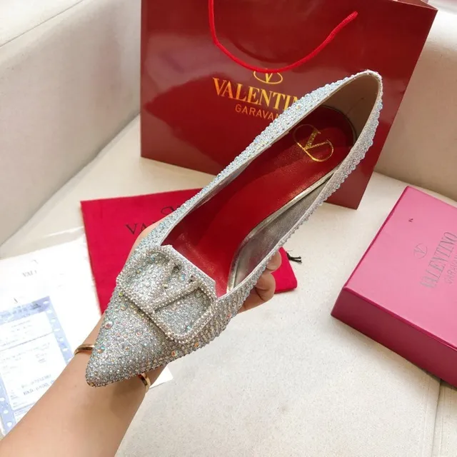Valentino Silver Red Crystal-Embellished Pointed-Toe Stiletto 5