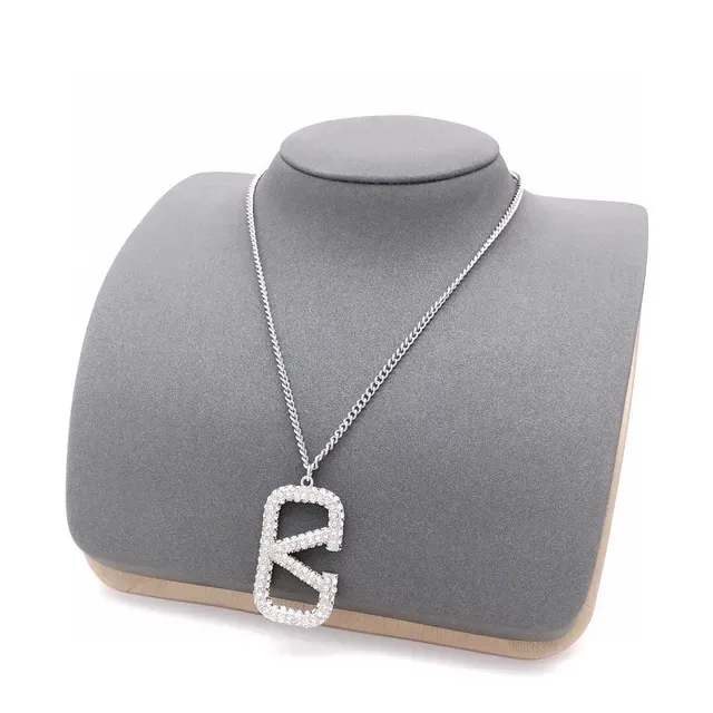 Colar Valentino VLogo Pavé Crystal Silver-Tone 2