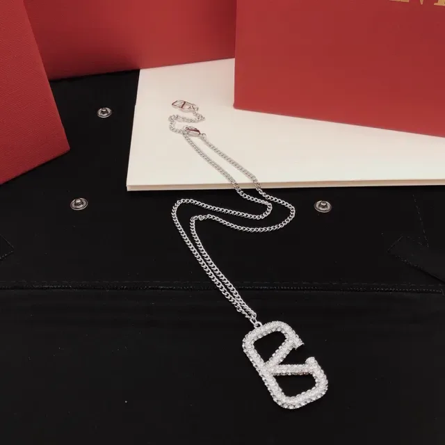 Colar Valentino VLogo Pavé Crystal Silver-Tone 3