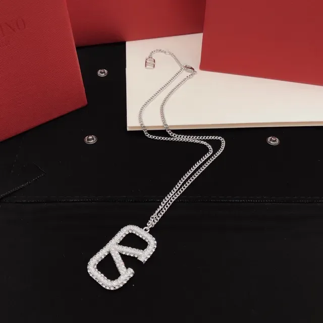 Colar Valentino VLogo Pavé Crystal Silver-Tone 4