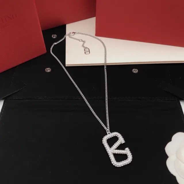 Colar Valentino VLogo Pavé Crystal Silver-Tone 5