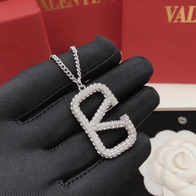 Colar Valentino VLogo Pavé Crystal Silver-Tone 6