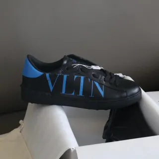 Valentino VLTN Black and Blue Leather Lifestyle Sneakers