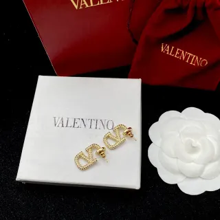 Valentino VLTN Pavé-Crystal Gold-Tone أقراط هندسية دربيل