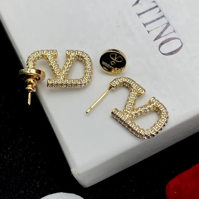 Valentino VLTN Pavé-Crystal Gold-Tone boucles d'oreilles géométriques 2