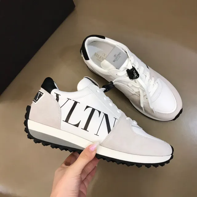 Valentino VLTN Tênis Lifestyle Branco Bege Low-Top de Material Misto 6