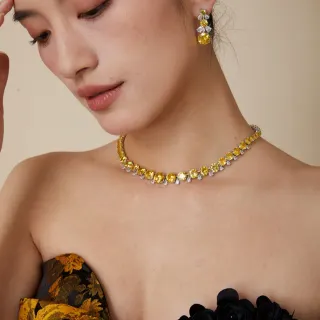 Van Cleef & Arpels हलুদ সাদা চোকার লম্বা রত্ন মালা