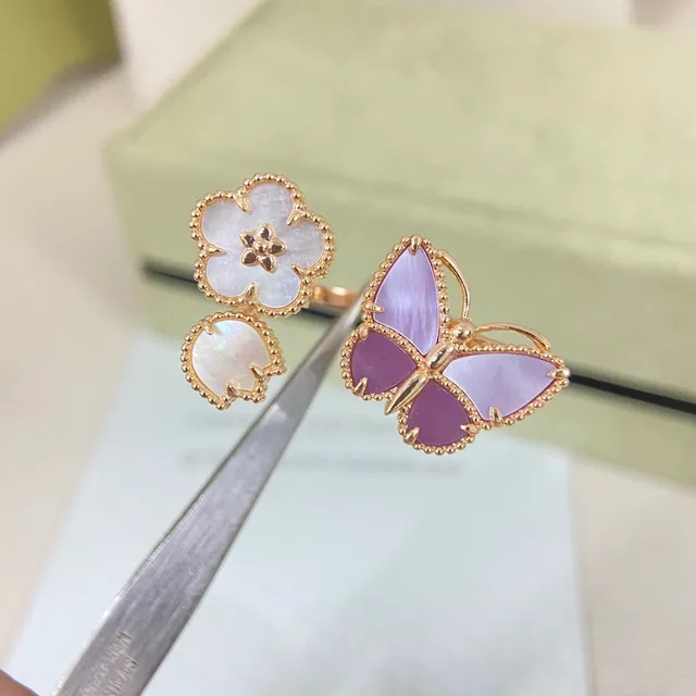 Van Cleef & Arpels Alhambra এবং Papillon মাদার অফ পার্লের আংটি 4