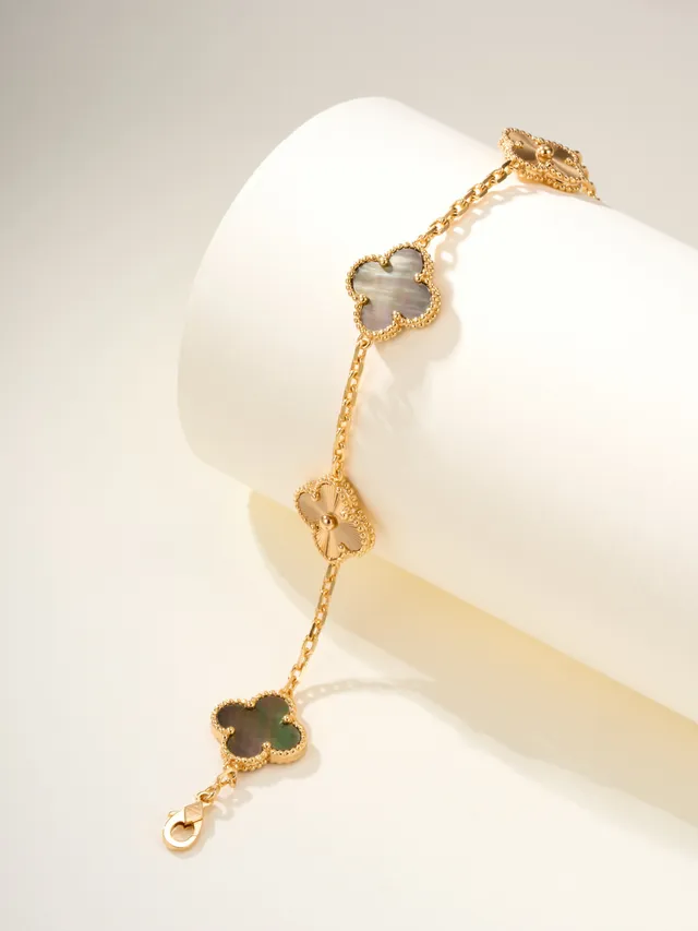 Van Cleef & Arpels Alhambra Cinco Motivo Ouro e Madrepérola Pulseira 9