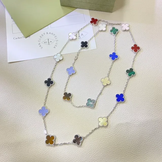 Van Cleef & Arpels Alhambra Multicolor Gemstone Four-Leaf Clover Necklace 2
