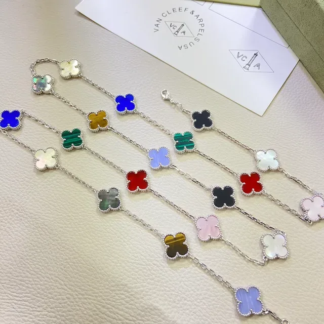 Van Cleef & Arpels Alhambra Multicolor Gemstone Four-Leaf Clover Necklace 3