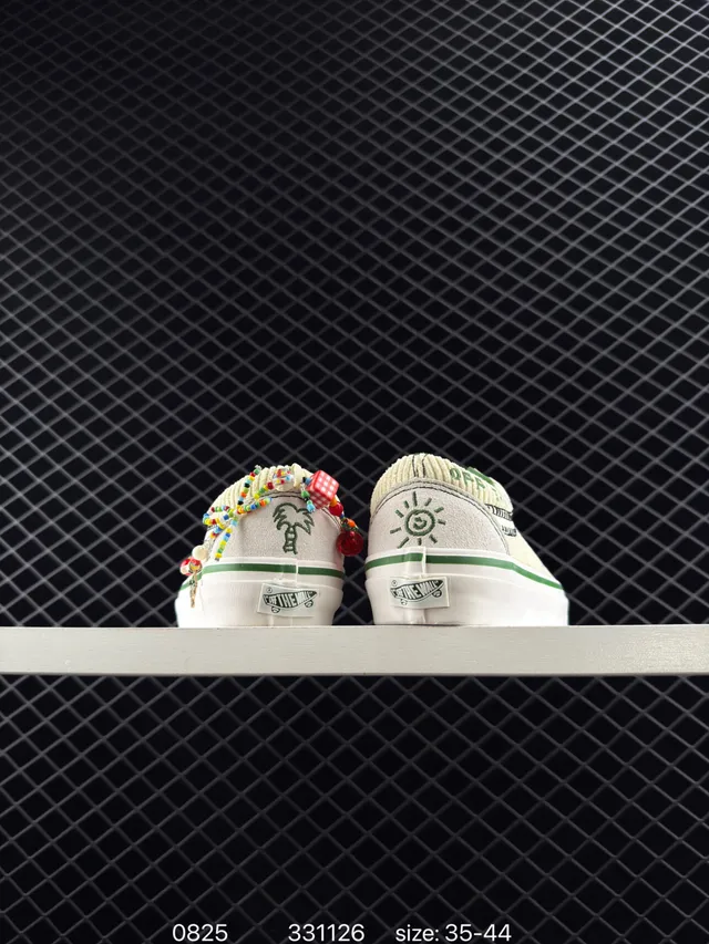 Vans Old Skool Tênis de Skateboard Off-White e Verde de Corduroy 3
