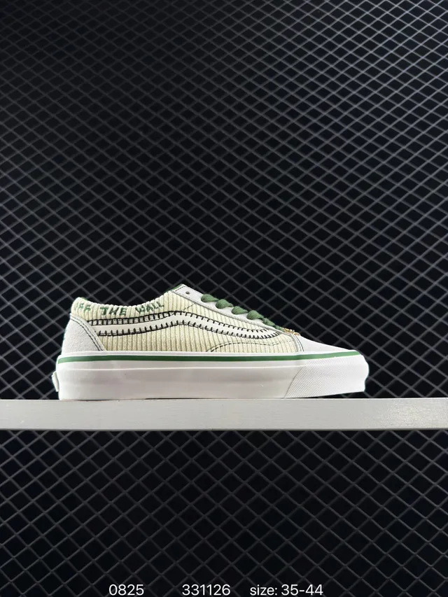 Vans Old Skool Tênis de Skateboard Off-White e Verde de Corduroy 6