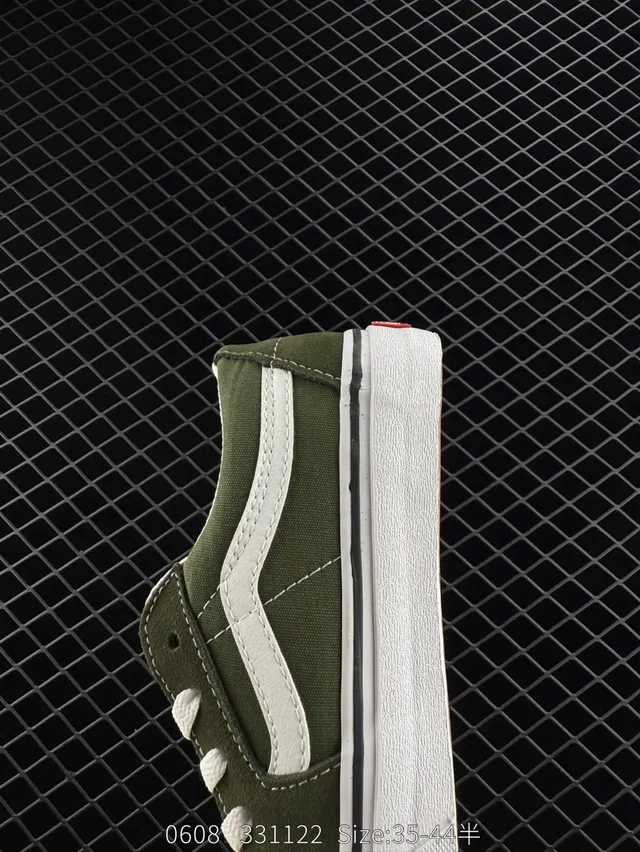 Vans Old Skool toile vert olive chaussures de skateboarding 3