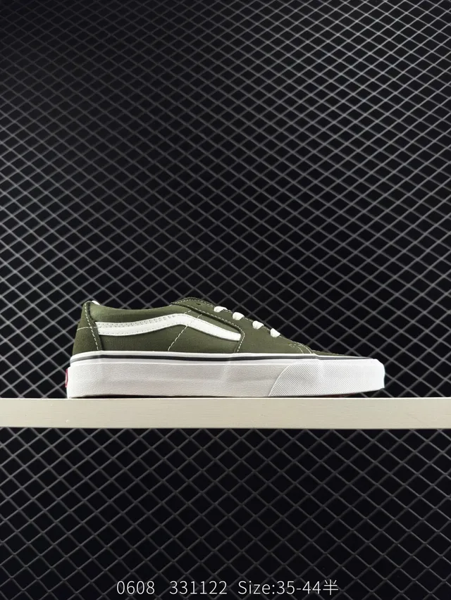 Vans Old Skool toile vert olive chaussures de skateboarding 6