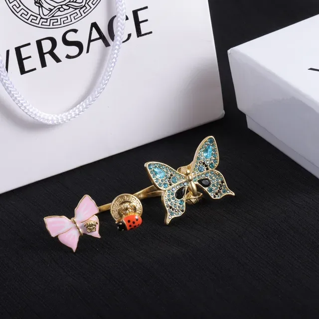 Versace Bagues Papillon Émail et Cristal Medusa Motif 2