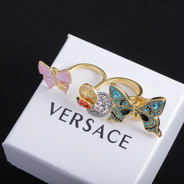 Versace Bagues Papillon Émail et Cristal Medusa Motif 3