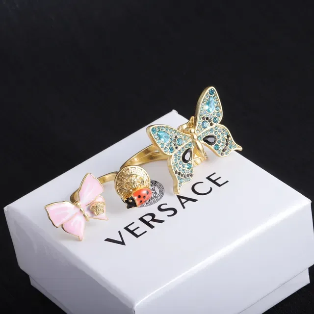 Versace Bagues Papillon Émail et Cristal Medusa Motif 4