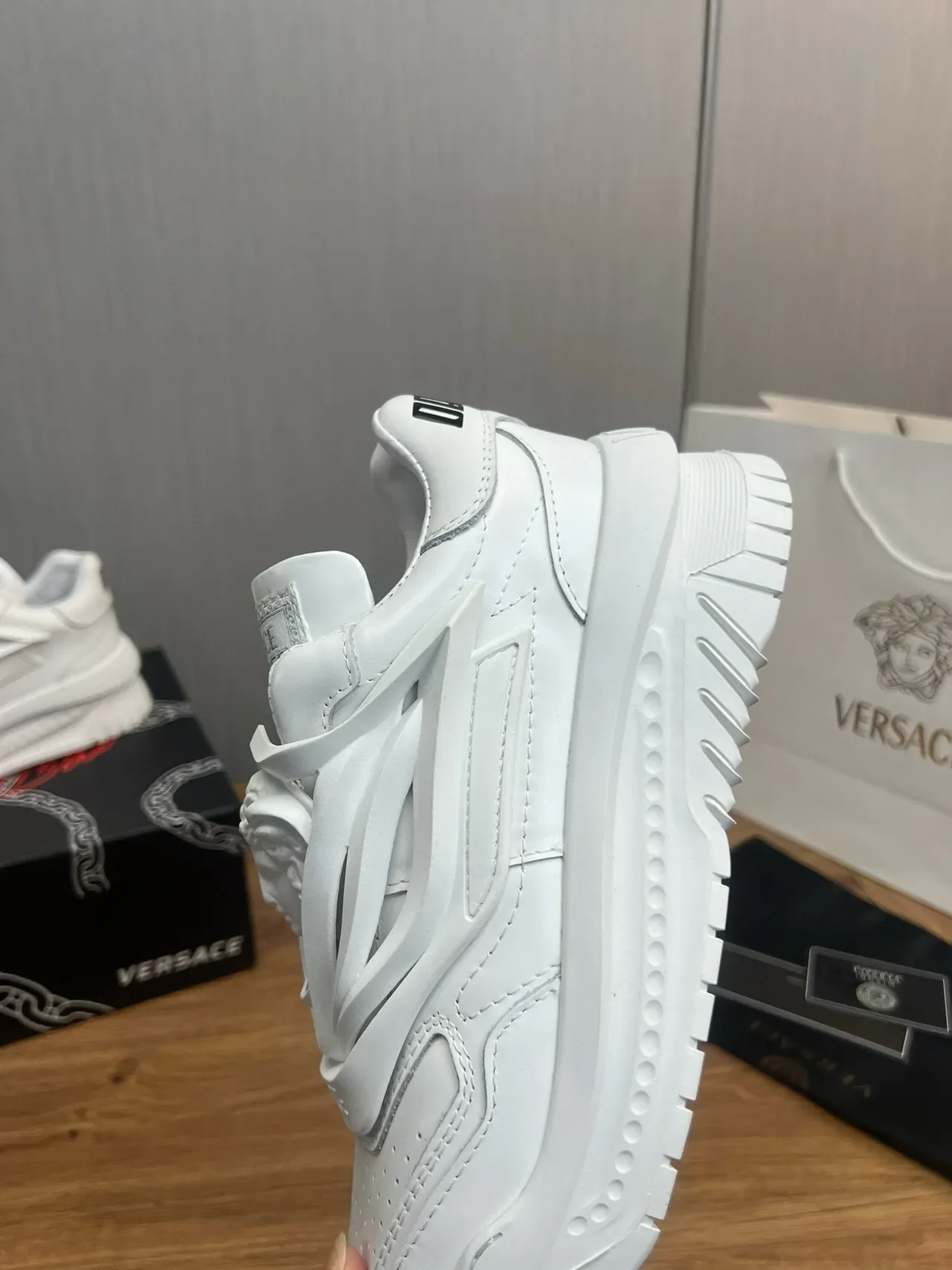 Versace Chain Reaction All-White Lifestyle Sneakers 6