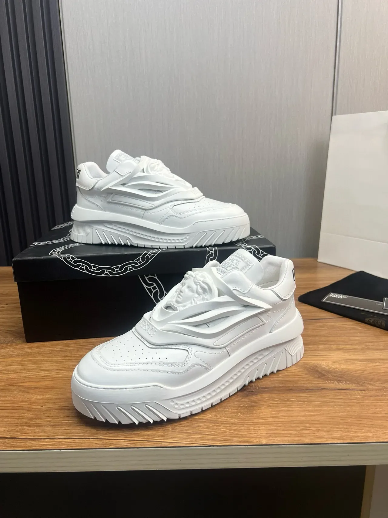 Versace Chain Reaction All-White Lifestyle Sneakers 9