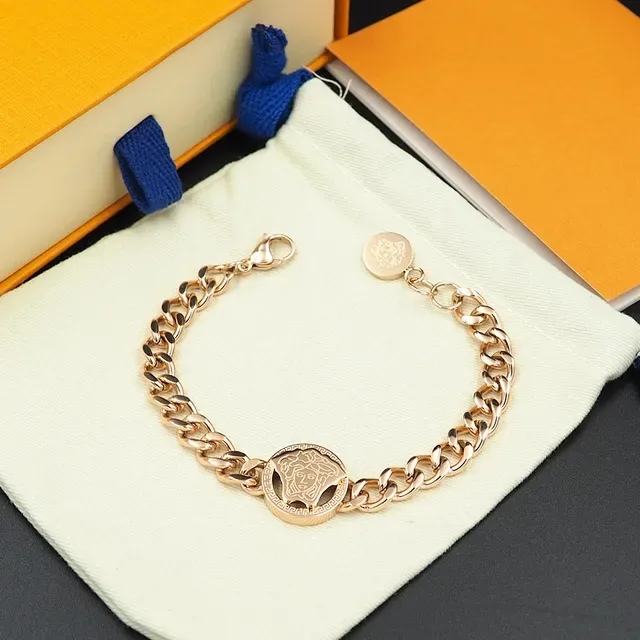 Versace Chain Reaction Medusa Bracelet Chaîne Curb Doré 4