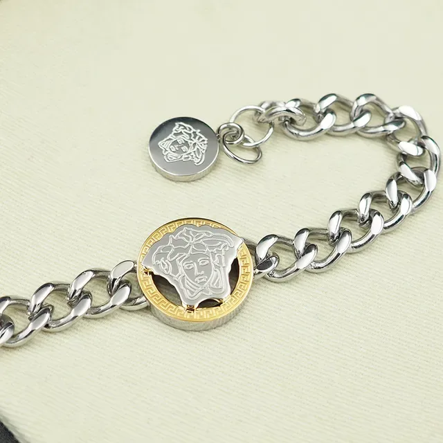 Versace Chain Reaction Medusa Bracelet Chaîne Curb Doré 6