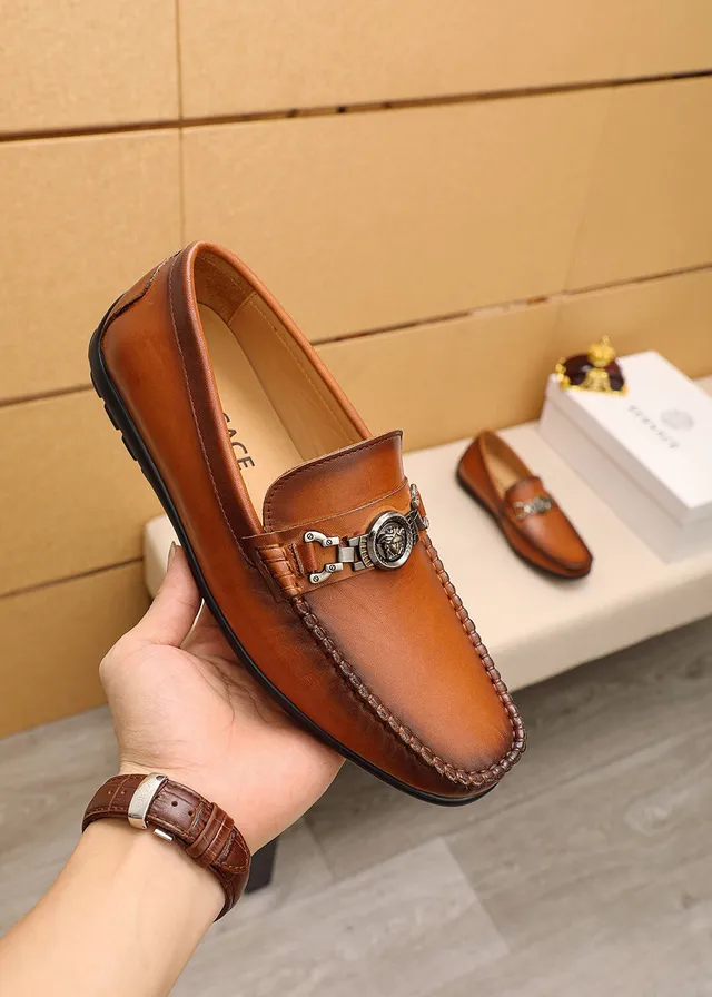 Versace Chain Reaction Medusa Head mocassins de couro 6