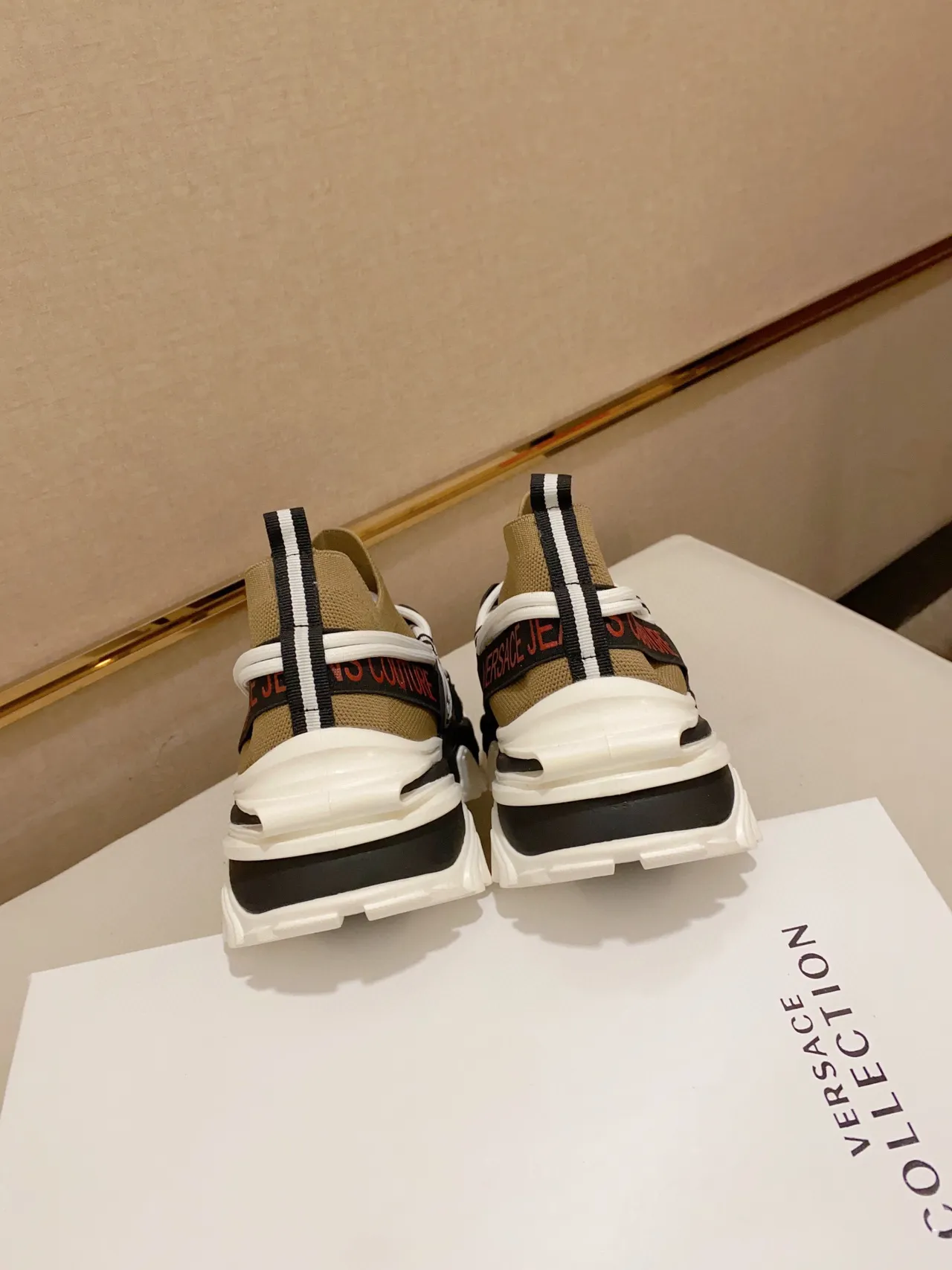 Versace Chain Reaction Olive Black White Chunky Sneakers 3