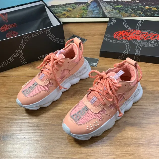 Versace Chain Reaction Peach Pink Lifestyle Sneakers 2