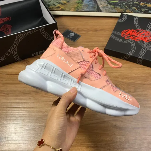 Versace Chain Reaction Peach Pink Lifestyle Sneakers 5