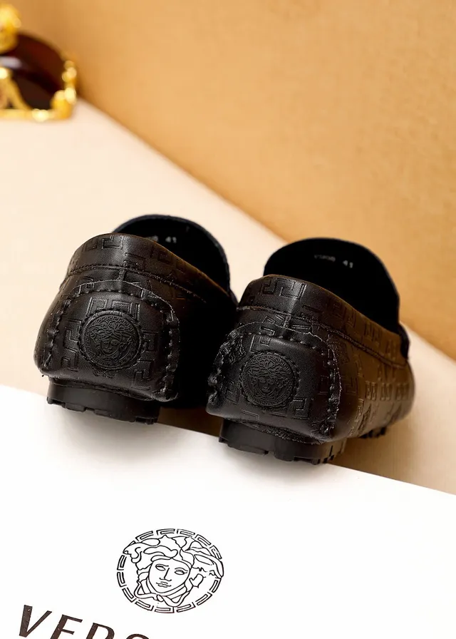 Versace Greca Medusa Horsebit Loafer لوافر جلد أسود 5