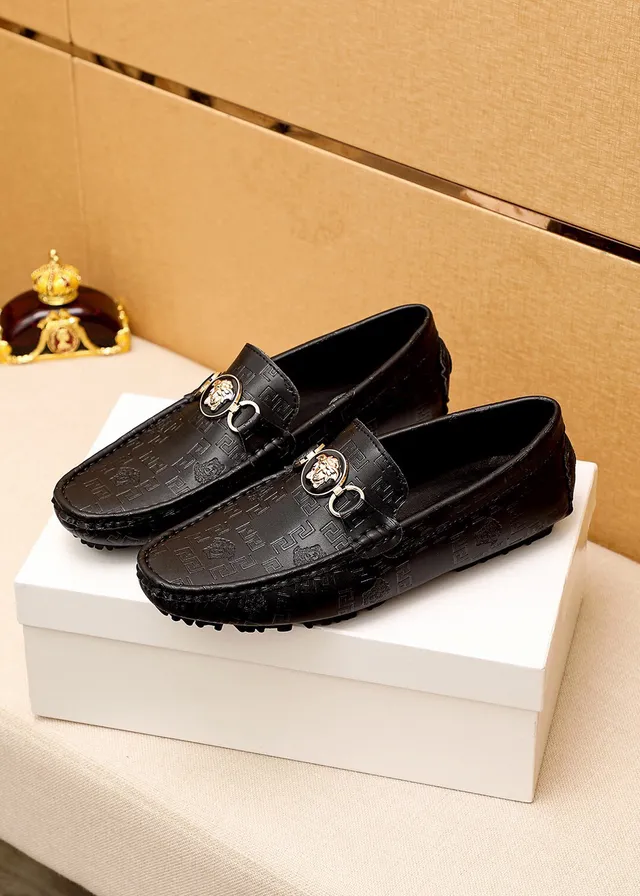 Versace Greca Medusa Horsebit Loafer لوافر جلد أسود 9