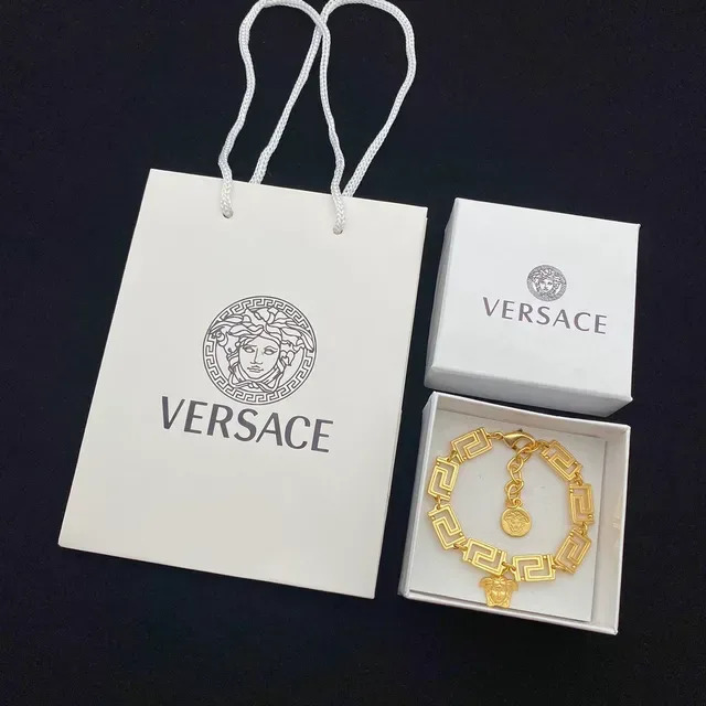 Versace Greca Odissea Pulseira Esmalte Preto Tom Dourado 2