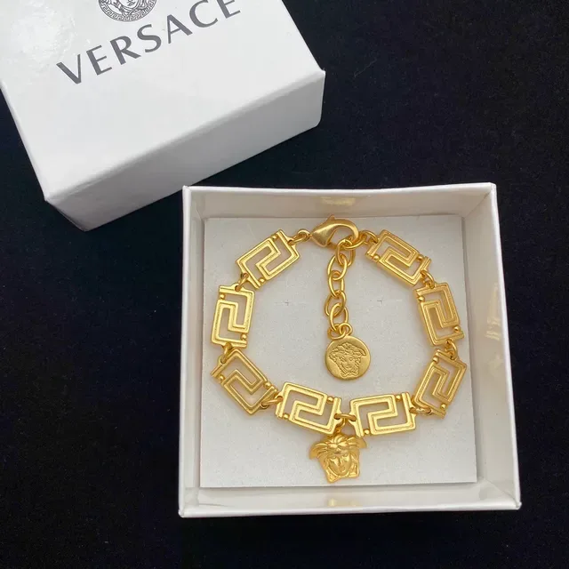 Versace Greca Odissea Pulseira Esmalte Preto Tom Dourado 5