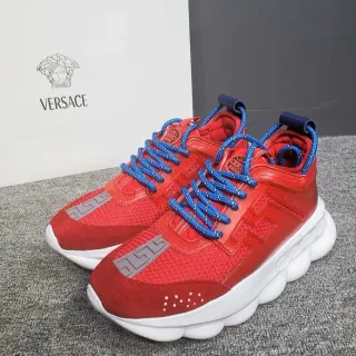 Versace Greca Odissea लाल नीली चंकी स्नीकर