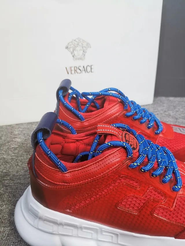 Versace Greca Odissea Red Blue Chunky Sneakers 2