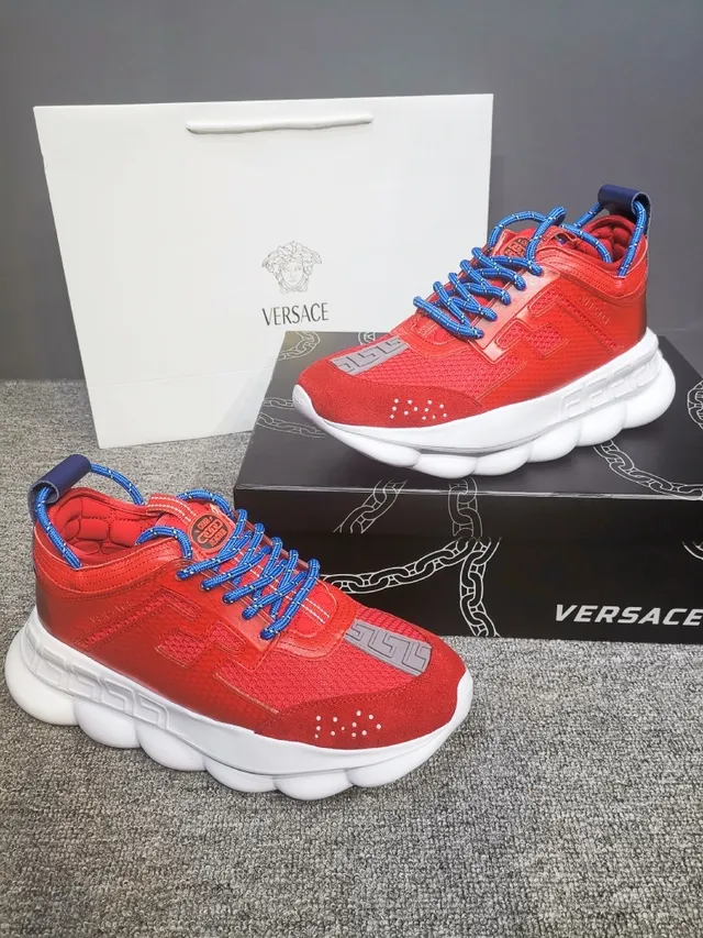 Versace Greca Odissea Red Blue Chunky Sneakers 3
