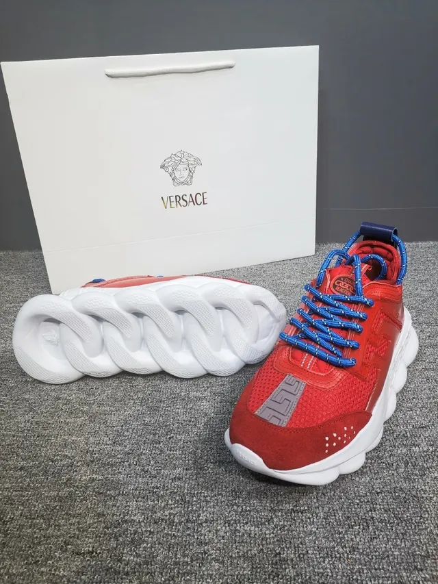 Versace Greca Odissea Red Blue Chunky Sneakers 4