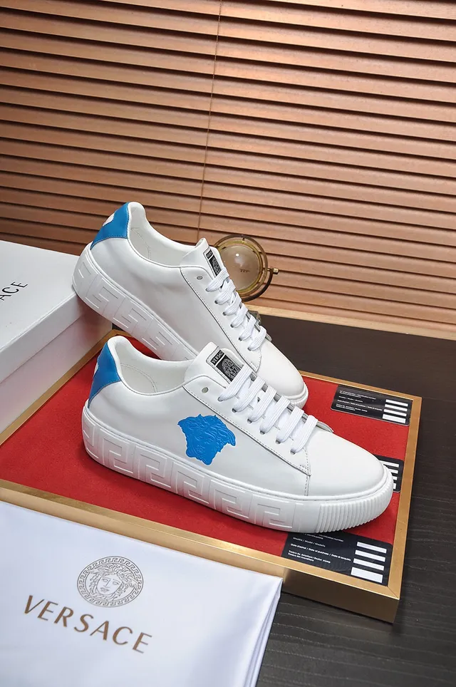 Versace Greca Odissea Branco e Azul Tênis Lifestyle 5