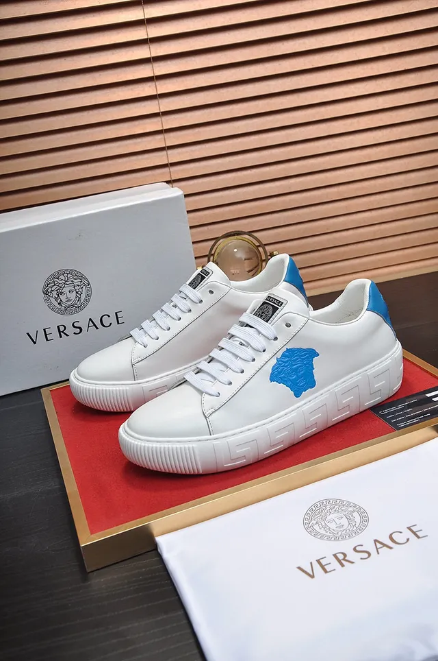 Versace Greca Odissea Branco e Azul Tênis Lifestyle 7