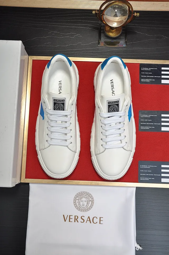 Versace Greca Odissea Branco e Azul Tênis Lifestyle 9