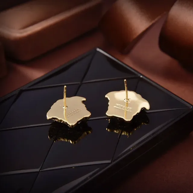 Versace Medusa Boucles d'oreilles Cristal-Pavé doré 3