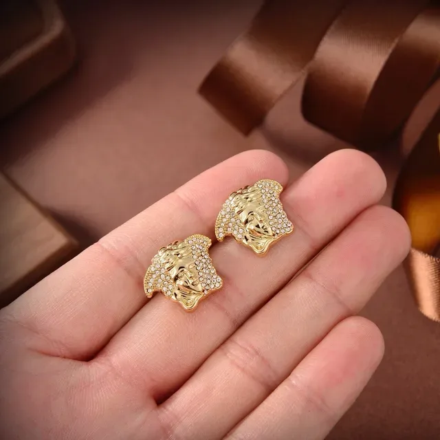 Versace Medusa Boucles d'oreilles Cristal-Pavé doré 4