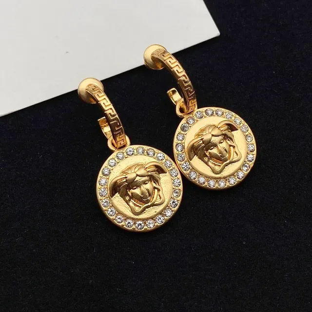 Versace Medusa Icon Boucles d'oreilles pendantes en cristal doré 2