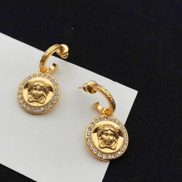Versace Medusa Icon Boucles d'oreilles pendantes en cristal doré 5
