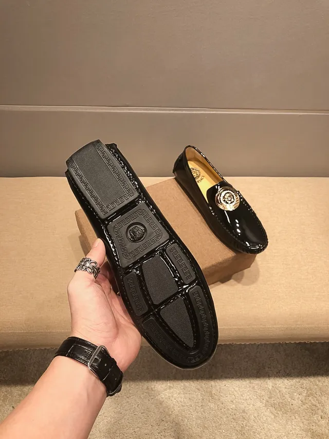 Versace Medusa Medallion Glossy Black Loafers 2